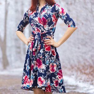Ruby Dress in Sonnet Watercolor Floral Print from Karina Dresses Size XXS